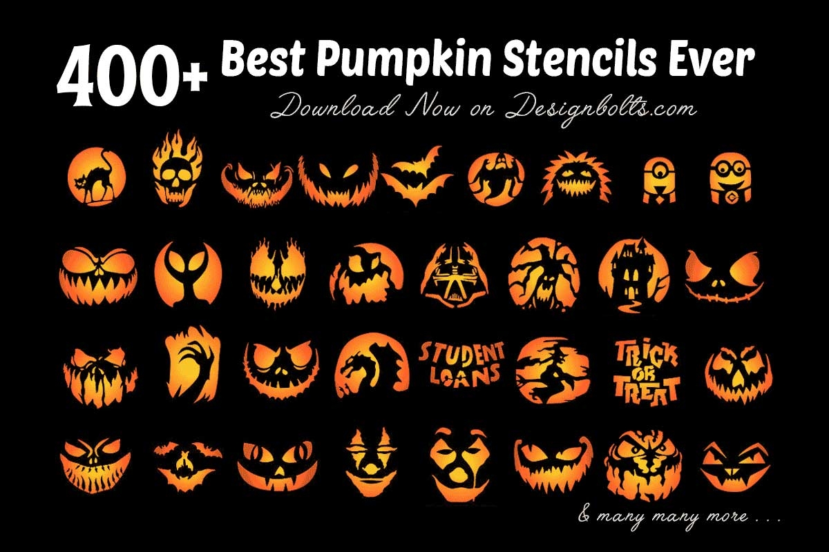 10 Free Halloween Scary Pumpkin Carving Faces Stencils 2023 Designbolts