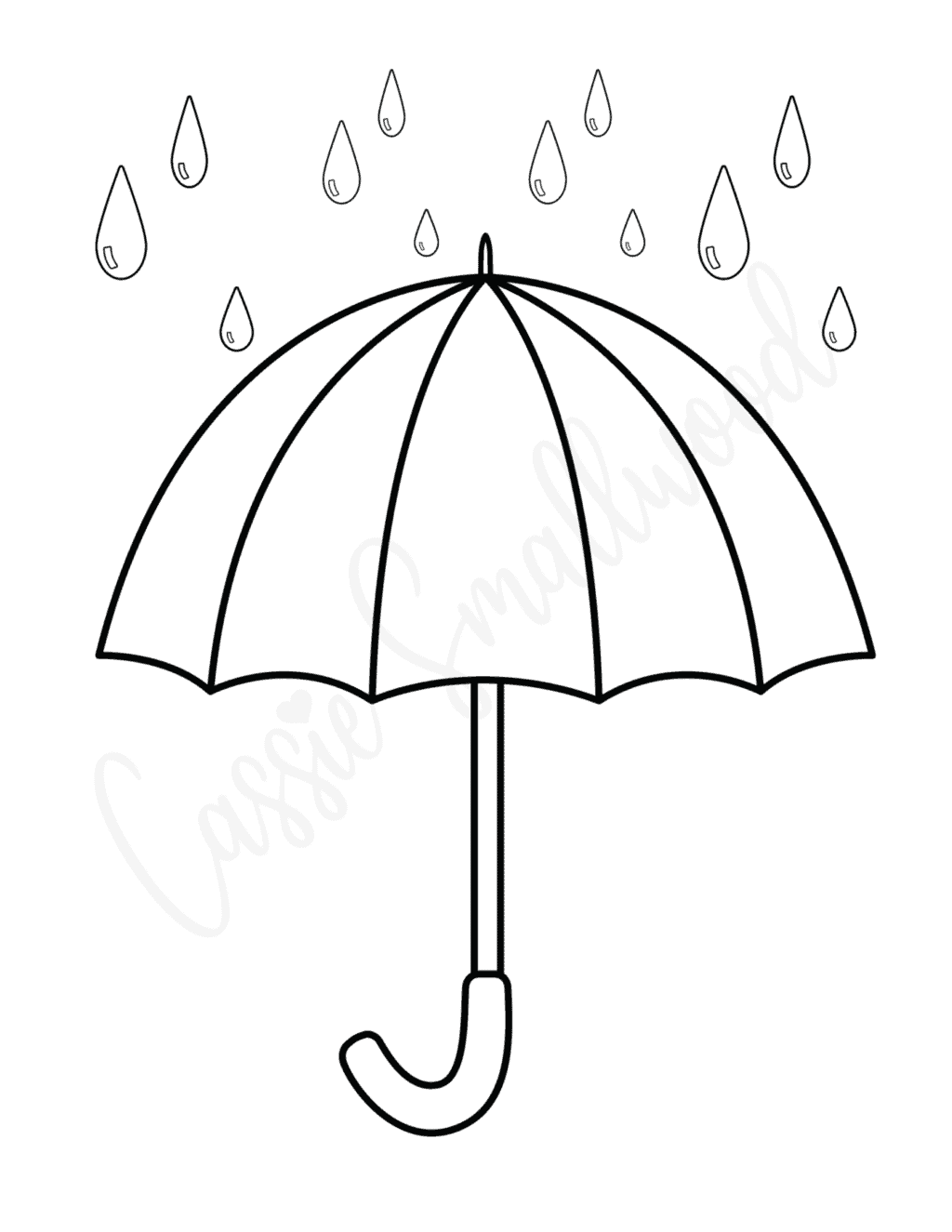 Cut Out Umbrella Template Printable