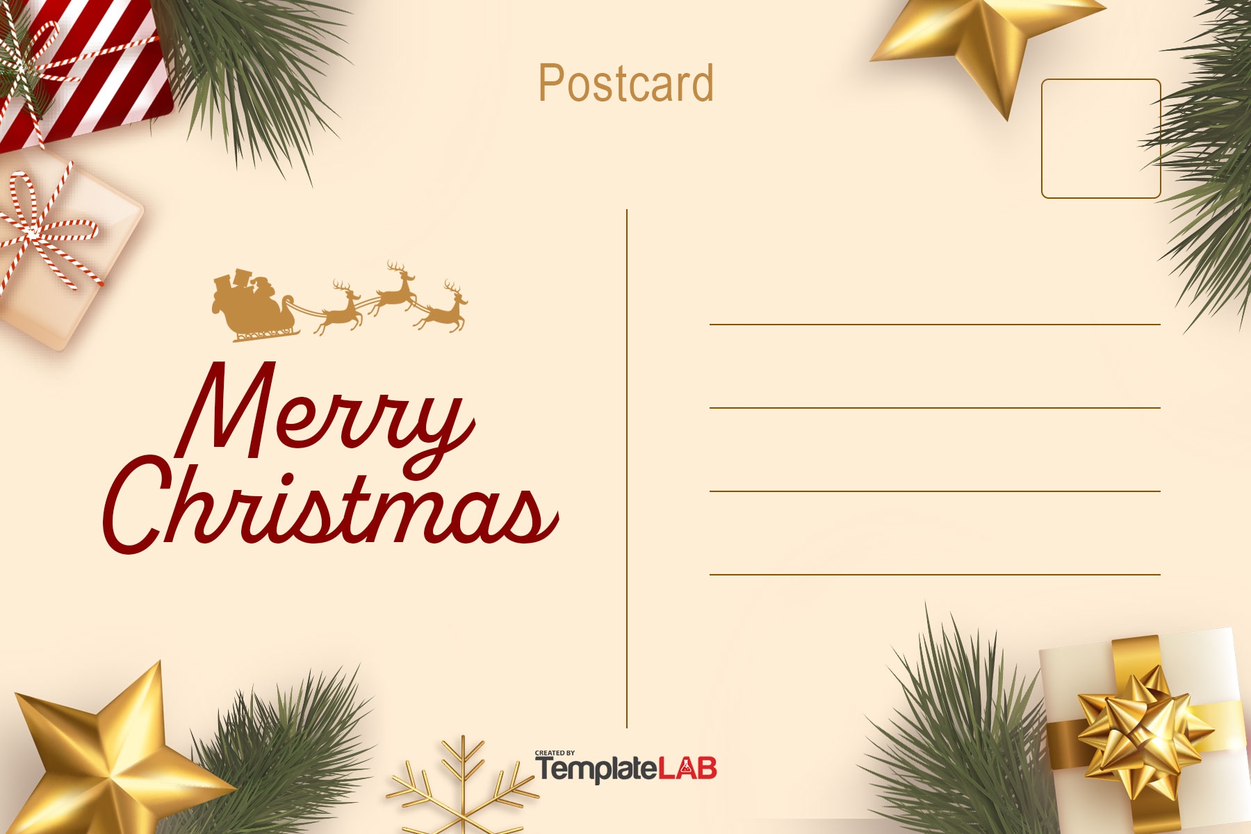 Printable Downloadable Postcard Template