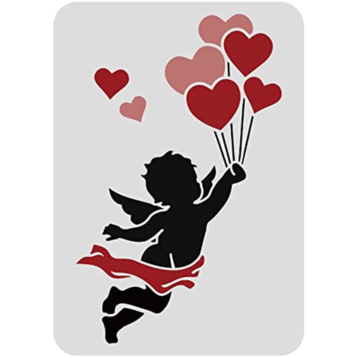 1pc Cupid Love Balloon Pattern Large Plastic Reusable Drawing Stencils DIY Painting Stencil Template Walmart