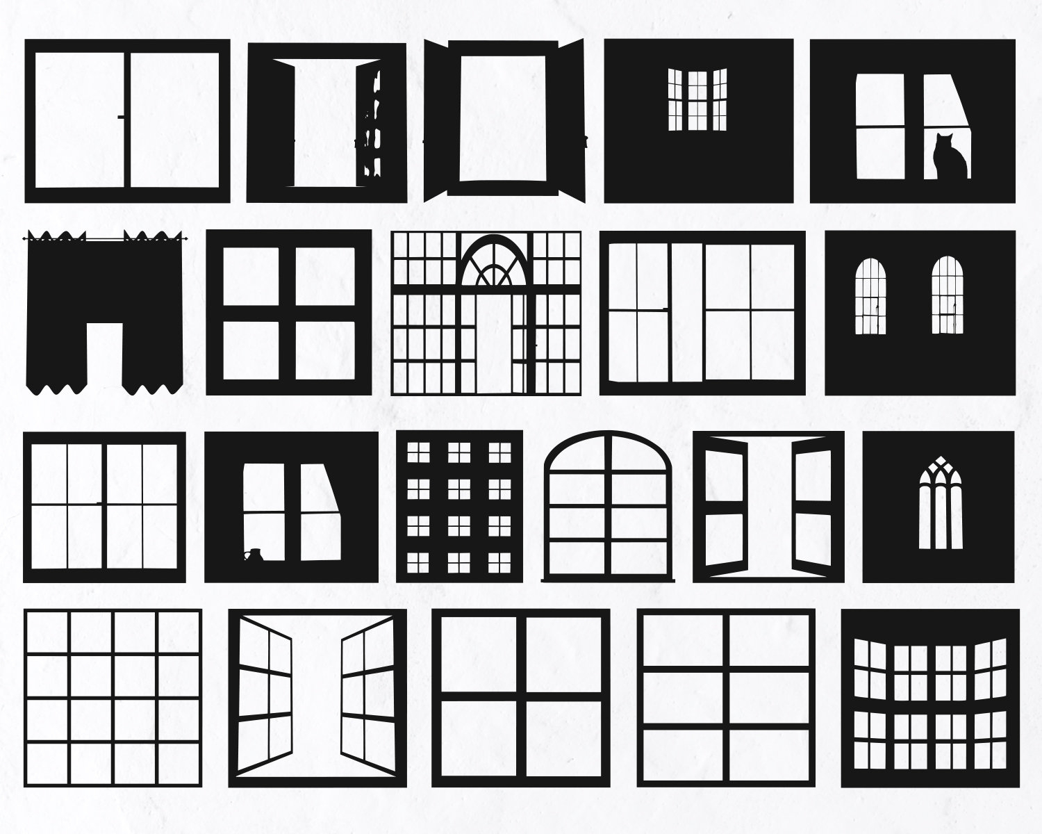 21 Window SVG Bundle Window Black Silhouettes Svg Window Cricut Window Cutting File Window Clip Art Etsy