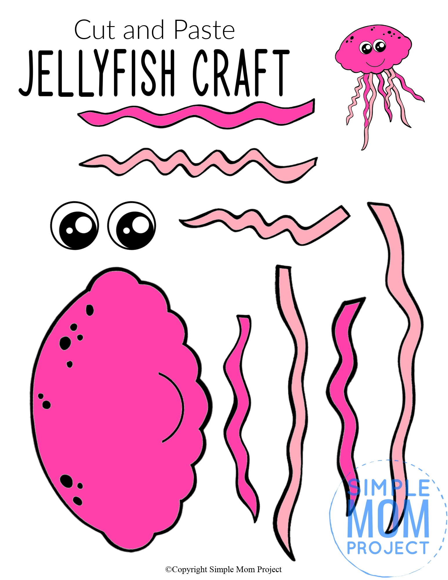 22 Full Colored Ocean Animal Cut And Paste Craft Instant Printable Templates Simple Mom Project Store