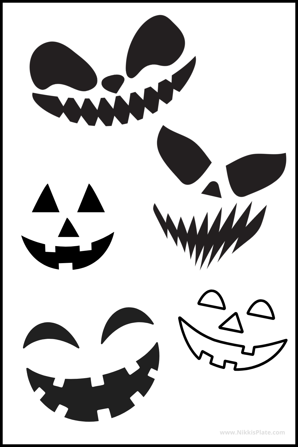 Free Printable Pumpkin Face Templates