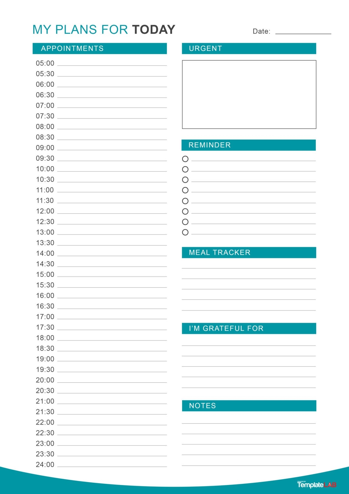 Schedule Templates Free Printable