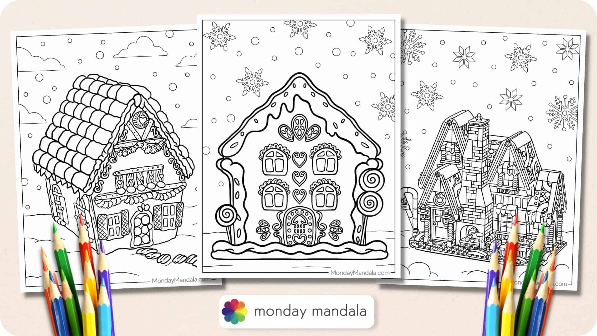 26 Gingerbread House Coloring Pages Free PDF Printables 