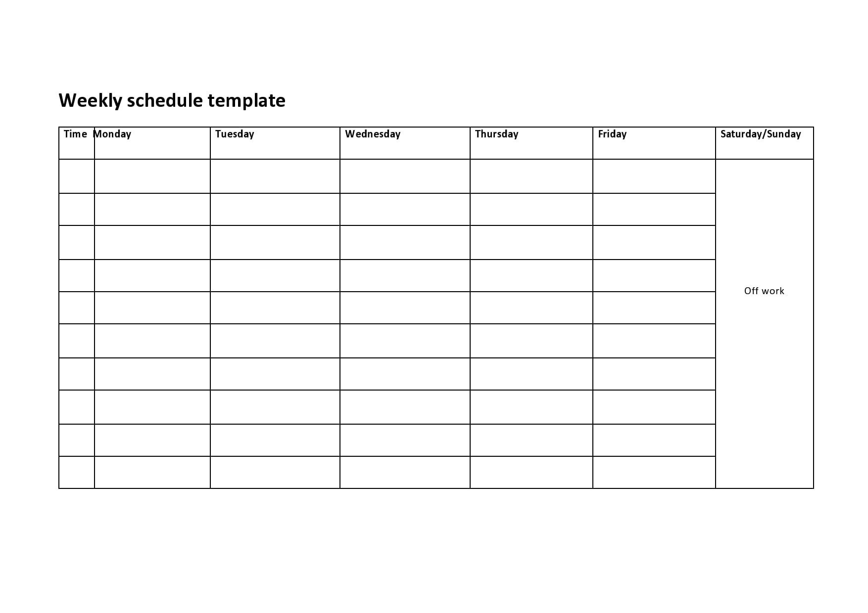 28 Free Weekly Schedule Templates Excel Word TemplateArchive
