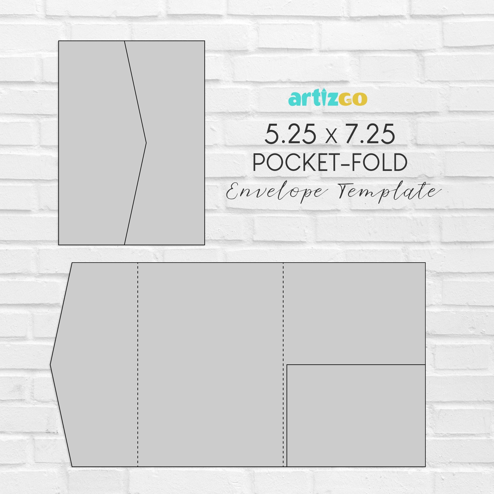 5 25x7 25 Pocketfold Envelope Template Worksheets Library
