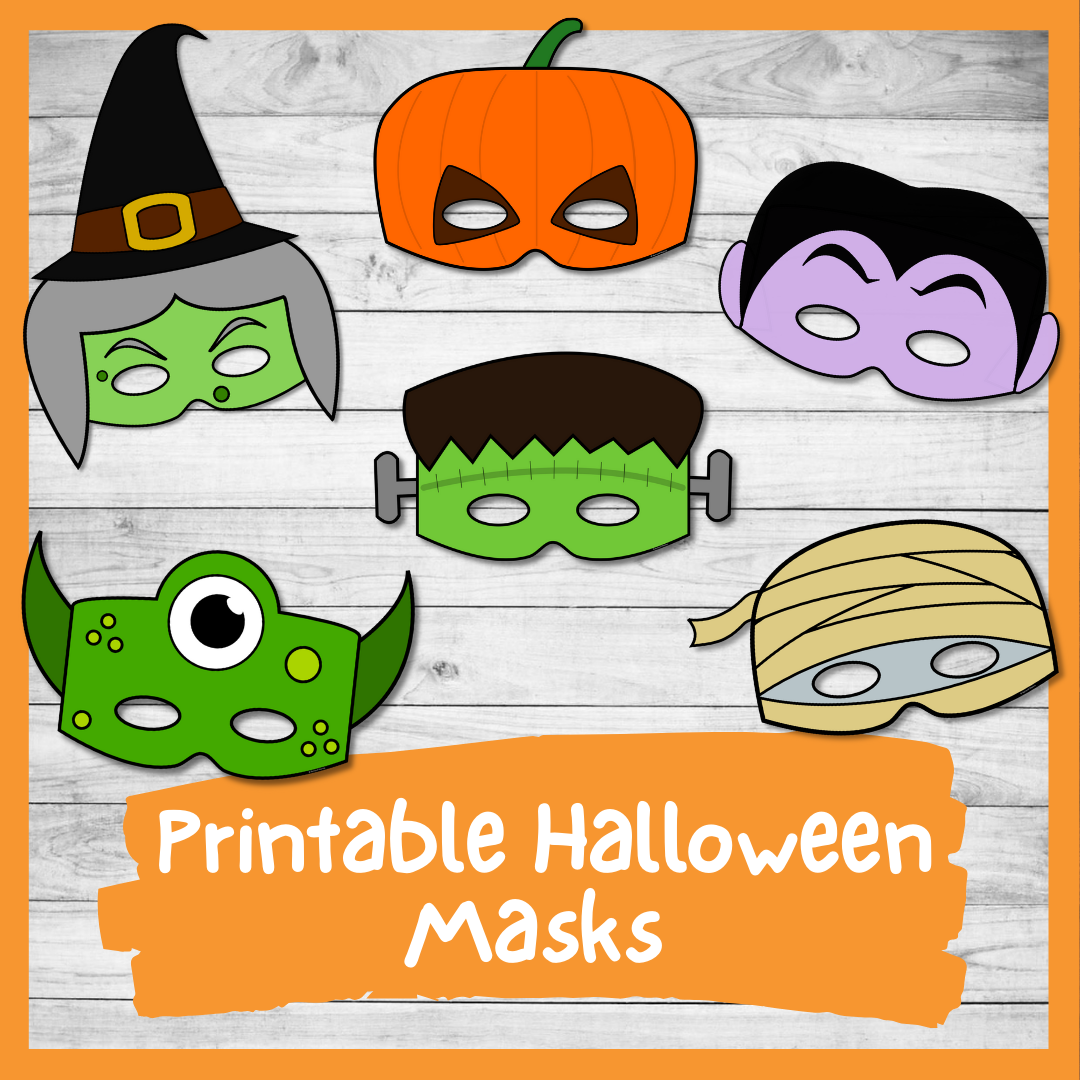 6 Printable Halloween Masks Color And Plain Templates Nurtured Neurons