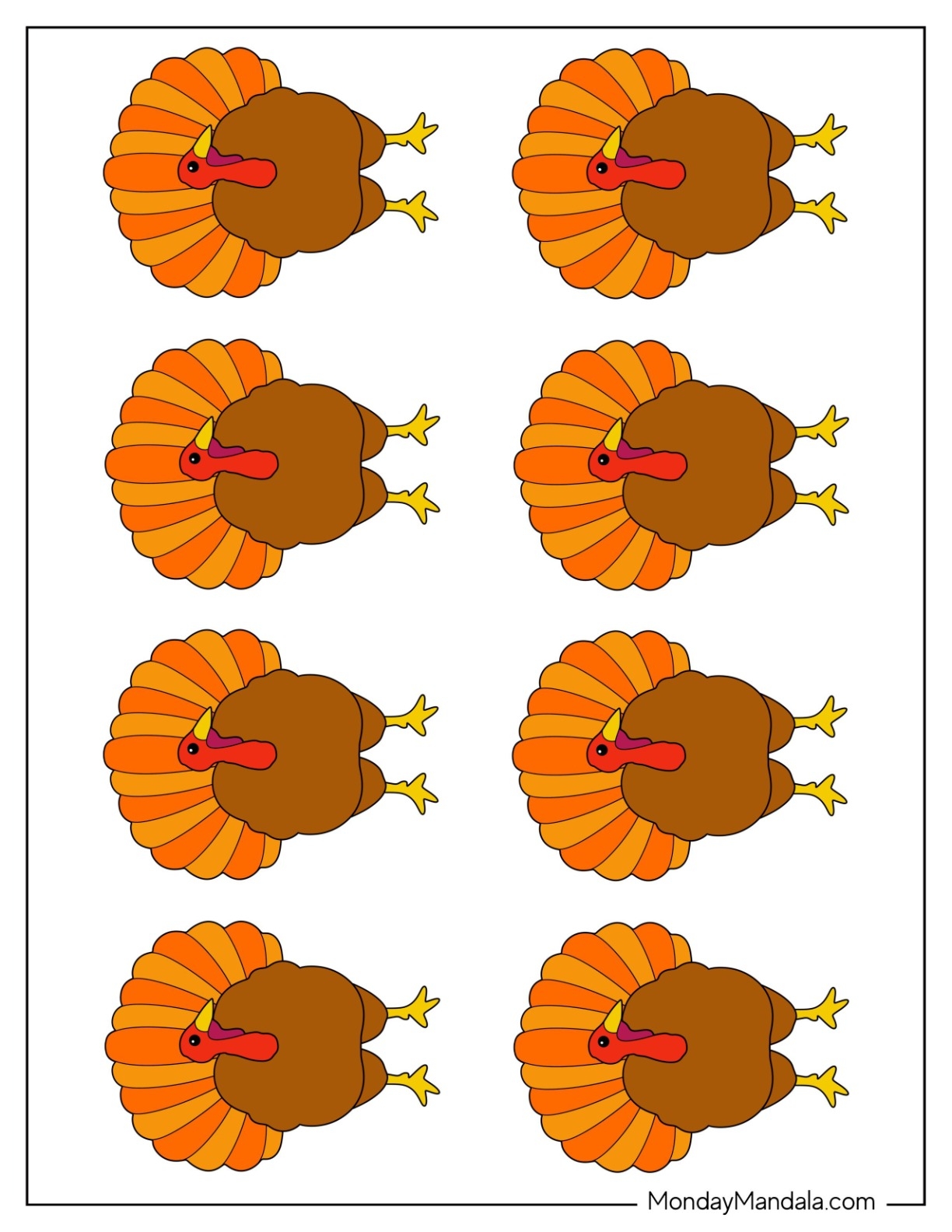 Turkey Template Printable Pdf Free Download