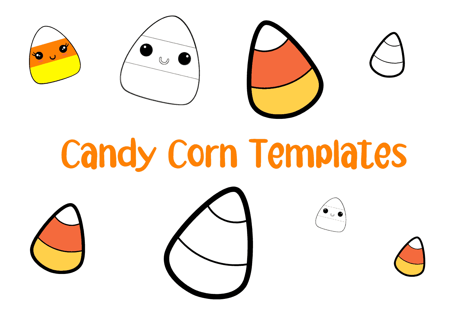 9 Cute Candy Corn Templates Black And White Color Cassie Smallwood