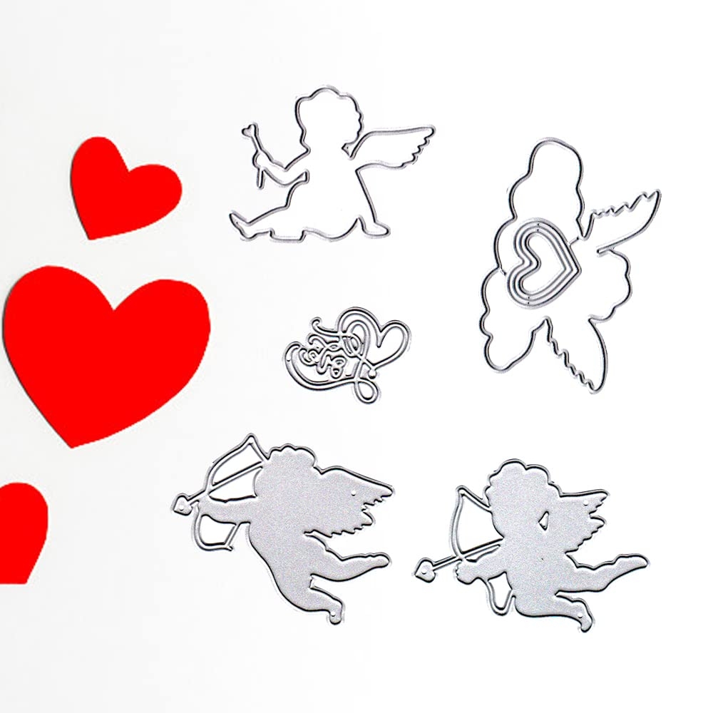 ALIBBON Cupid Die Cuts For Card Making Valentine s Day Heart Cutting Dies Metal Template Molds Wedding Dies For Crafting DIY Photo Album Paper Embossing Scrapbooking Supplies Amazon co uk Home Kitchen