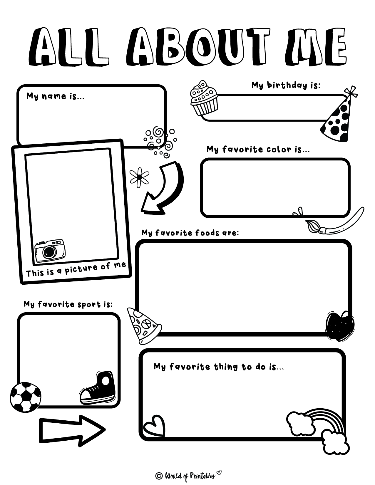 All About Me Printable Template
