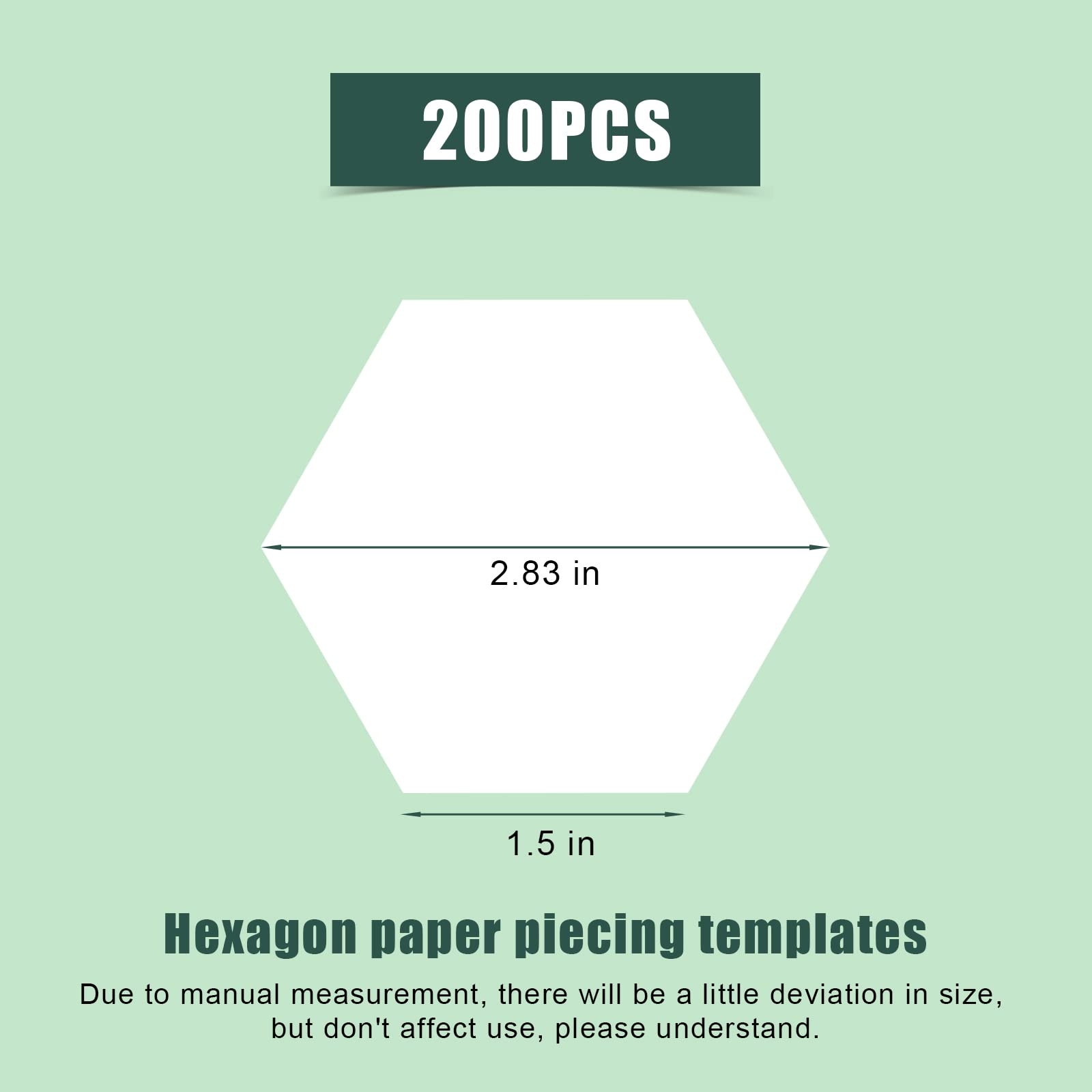 Amazon 200pcs Paper Piece Templates 1 5 Inch Hexagon Paper Templates Hexagon Paper Piecing Shapes For Quilting Supplies For Splicing Patchwork