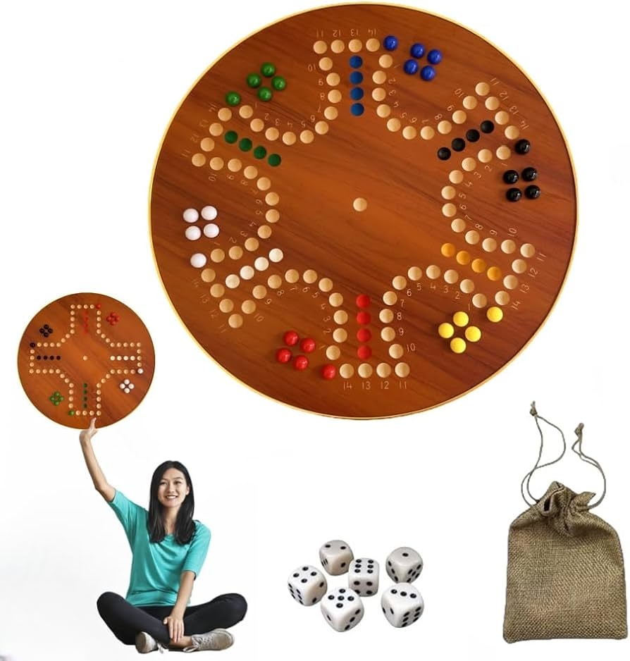 Amazon Marble Board Game Wooden Wahoo Board Game Walnut Color Board Game Double Sided Painted Engraved Numbers Game Board With 6 Colors 30Marbles 6 Dice For Adults Family Night Game 6 And 4
