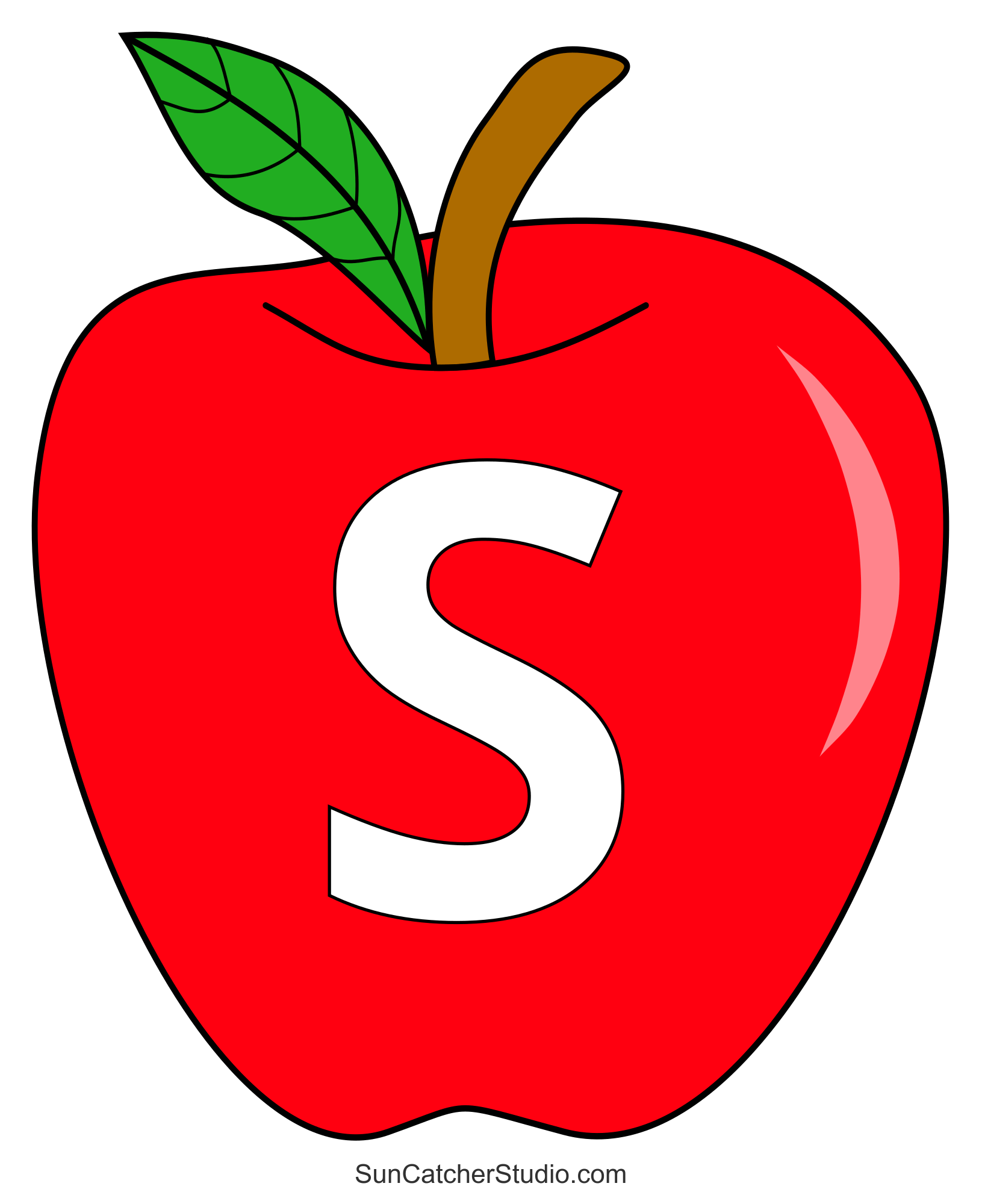 Apple Alphabet Clipart Font Printable Letters Patterns Stencils Free Printables Monograms Design Tools Patterns DIY Projects