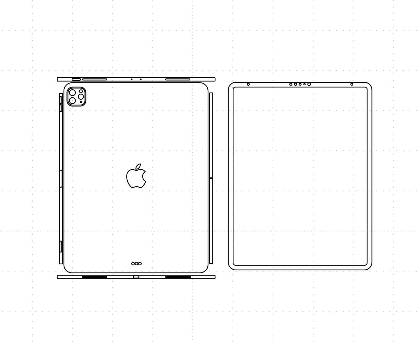 Apple IPad Pro 12 9 4 Generation 2020 Vektor Cut Datei Skin Template Etsy de