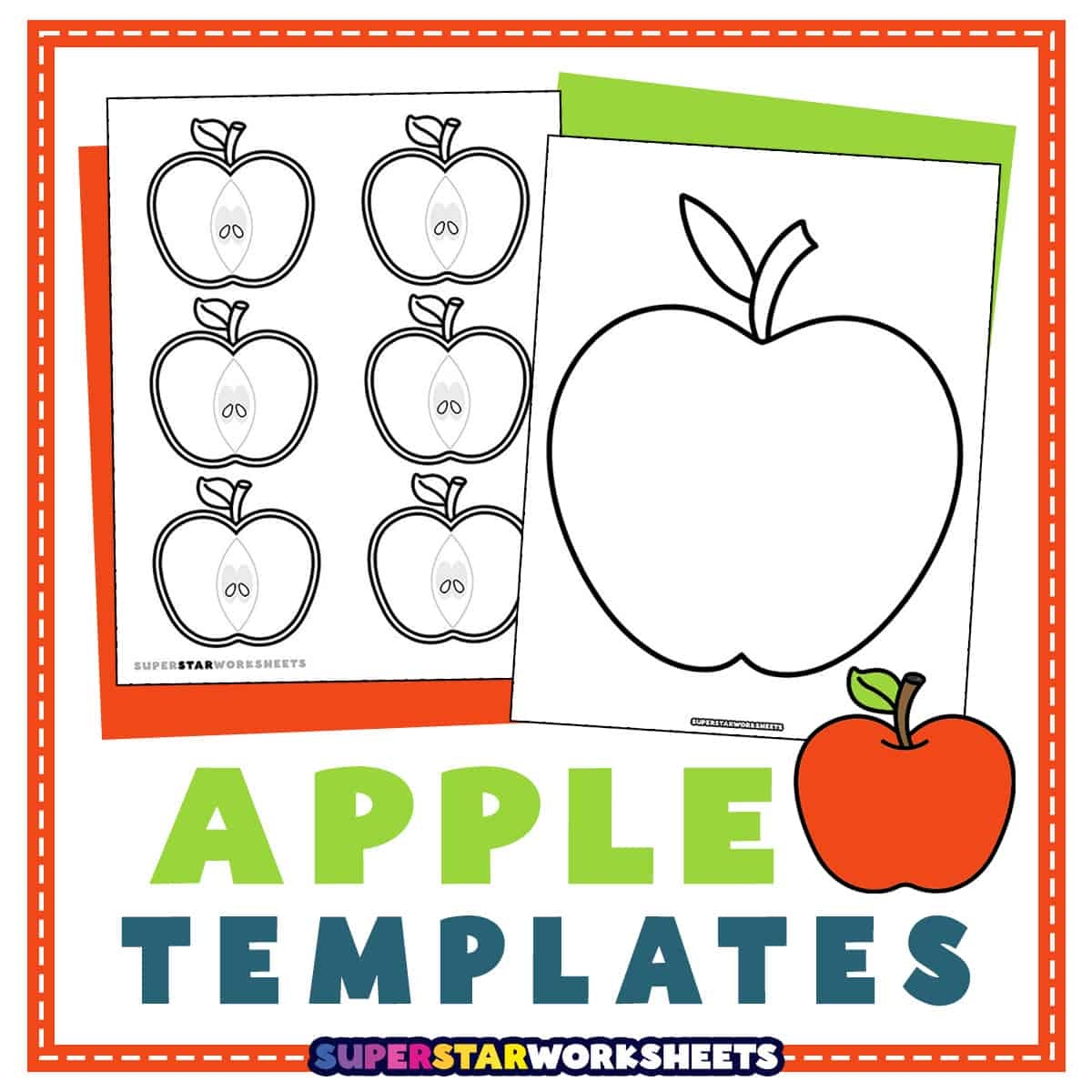 Free Printable Red Apple Template
