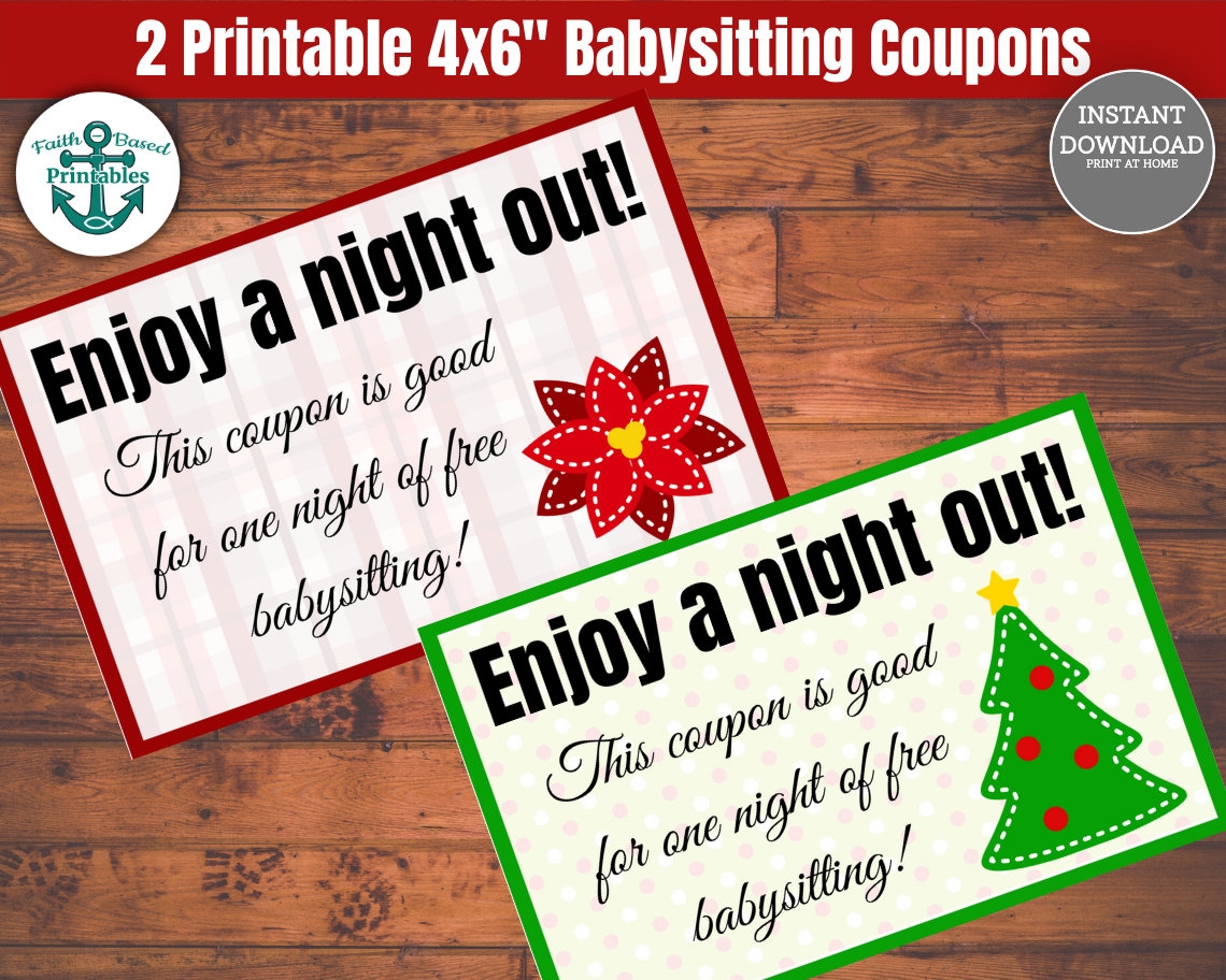 Babysitting Coupon Download Baby Sitting Coupon Printable Coupon Book Template Christmas Coupon Book Babysitting Coupon Gift Coupon Book DIY Etsy