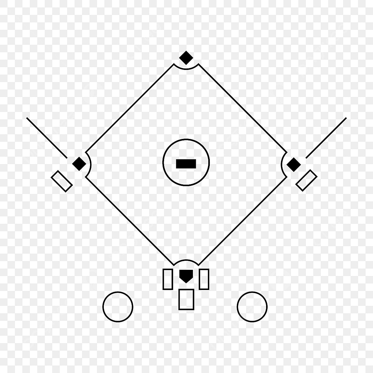 Baseball Field Hd Transparent Baseball Field Template On White Background Competition Game Sport PNG Image For Free Download