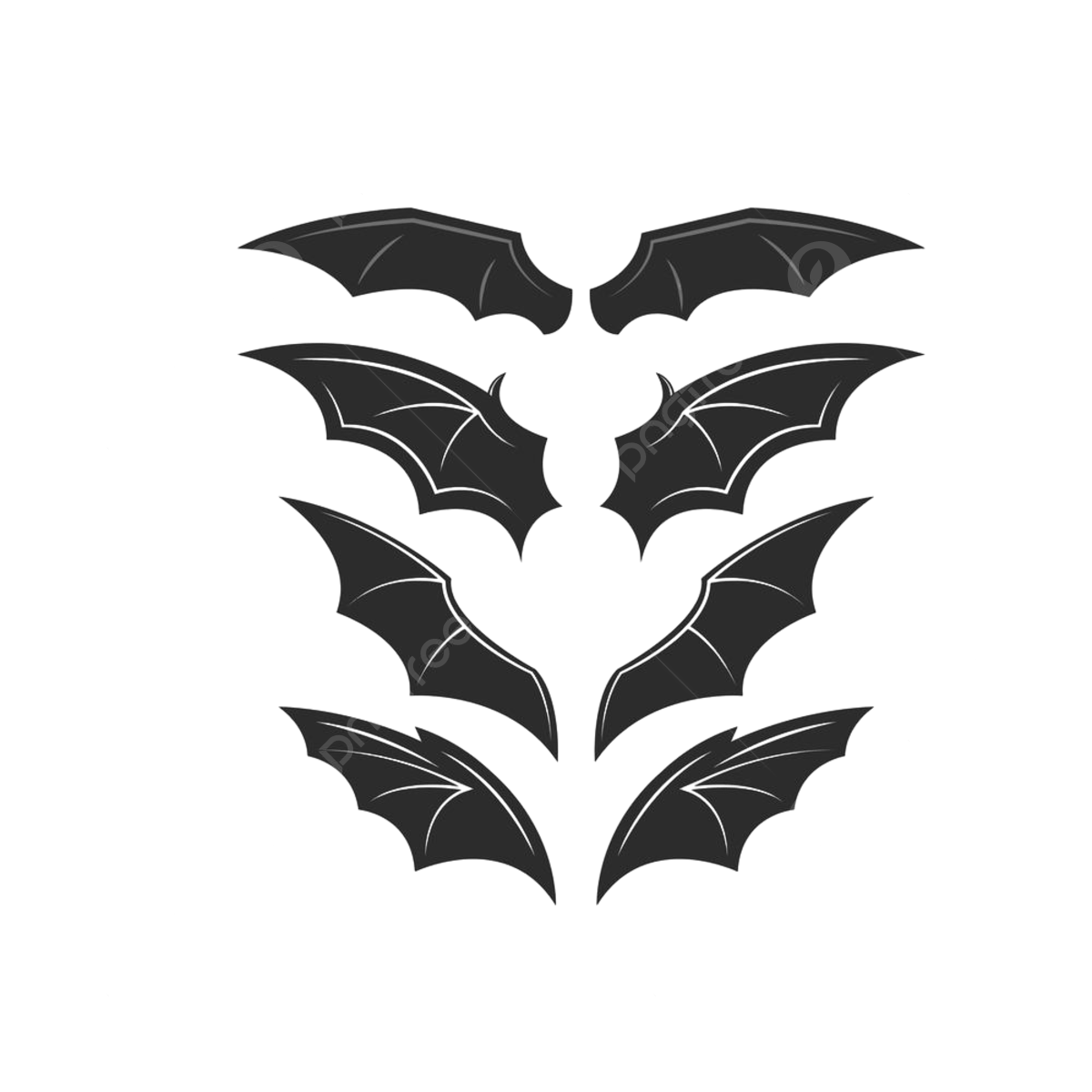 Bat Wing Silhouette PNG Images Bat Wing Element Ilustration Vector Icon Design Template Happy PNG Image For Free Download