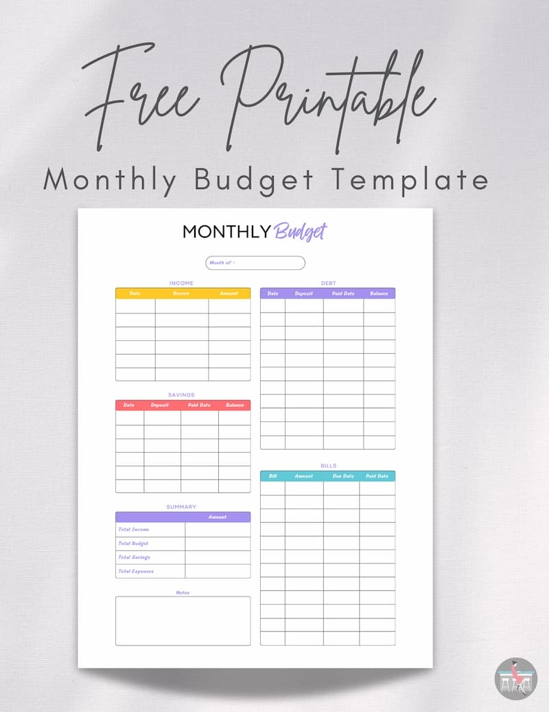 Free Printable Personal Budget Template