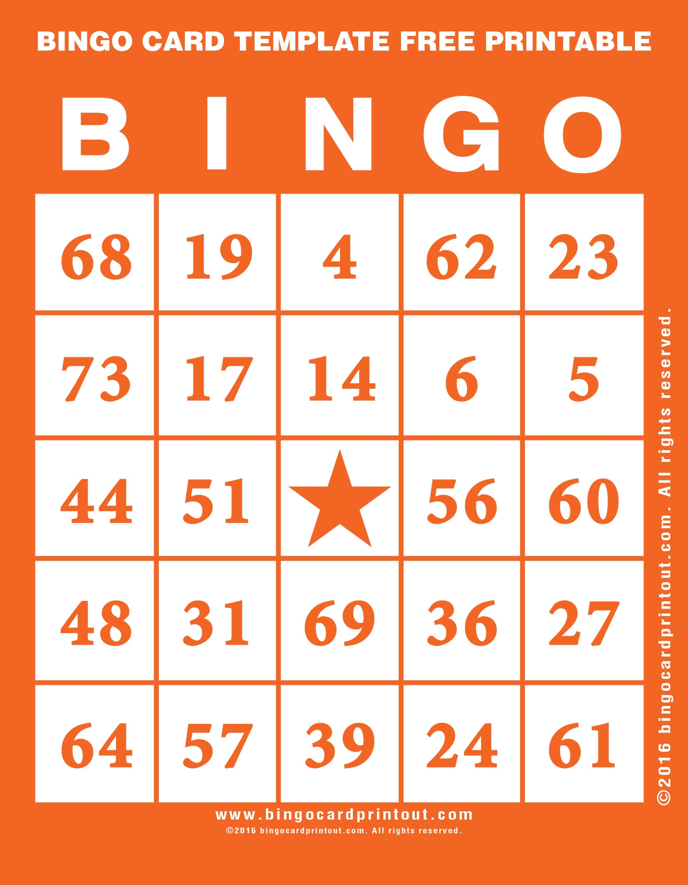 Bingo Card Template Free Printable BingoCardPrintout