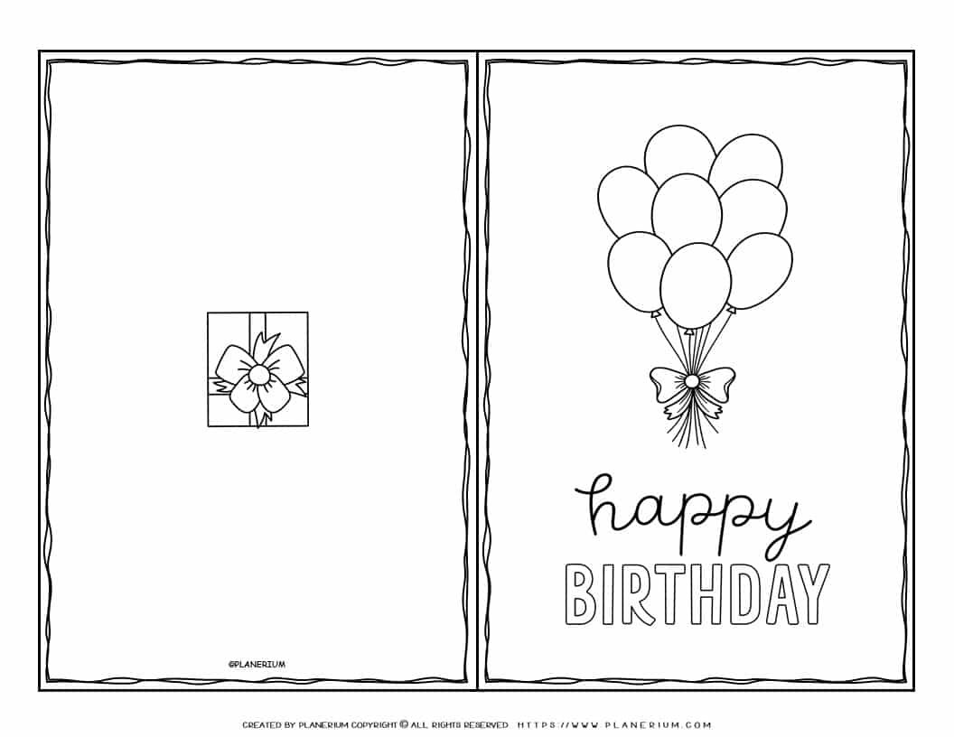 Birthday Card Template Happy Birthday Balloons Planerium