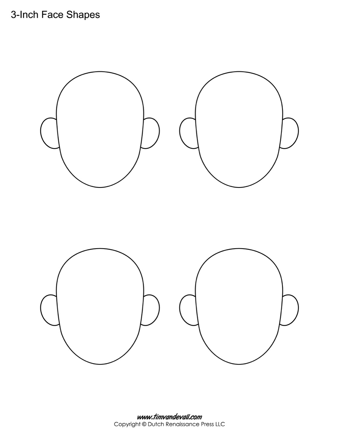 Blank Face Templates Printable Face Shapes For Kids