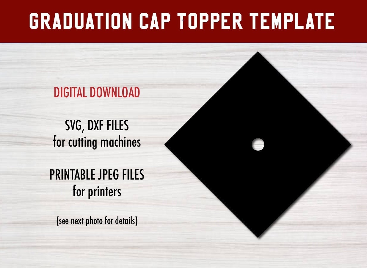 Blank Graduation Cap Topper SVG Graduation Cap Printable SVG Graduation Cap Topper Svg Graduation Cap Topper Printable Dxf Jpeg Etsy