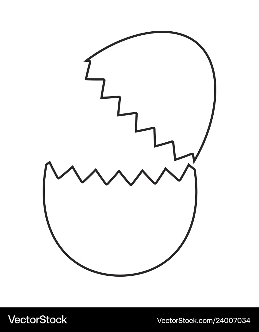 Broken Egg Silhouette Symbol Icon Design Vector Image