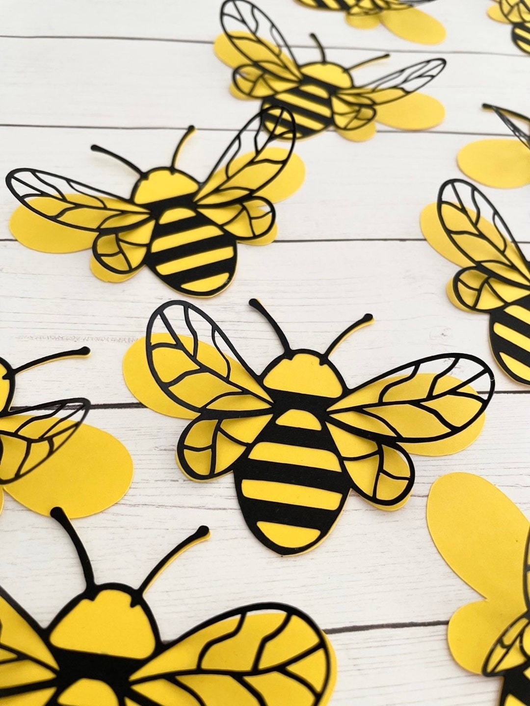 Bumble Bee Paper Cutouts 3D Bumble Bee Decor Bee Decor Theme Honey Bee Cutouts Paper Bees Black And Yellow Bee Paper Cutouts Etsy UK