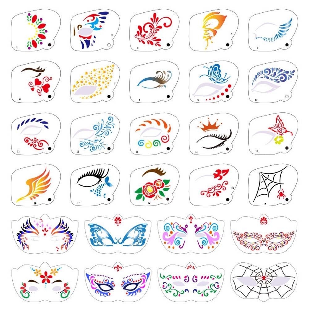 Buy Multiple Pattern Face Paint Templates Hollowed DIY Makeup Tools Body Art Paint Stencils Adults At Affordable Prices Free Shipping Real Reviews With Photos Joom