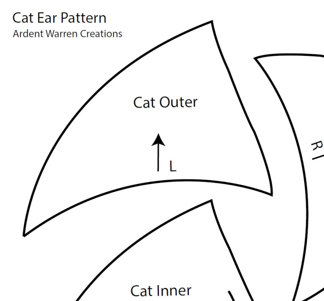 Cat Ear Pattern For Making Faux Fur Costume Ears Etsy UK