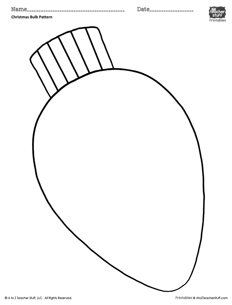 Christmas Bulb Coloring Pattern Or Coloring Sheet A To Z Teacher Stuff Printable Pages And Worksheets