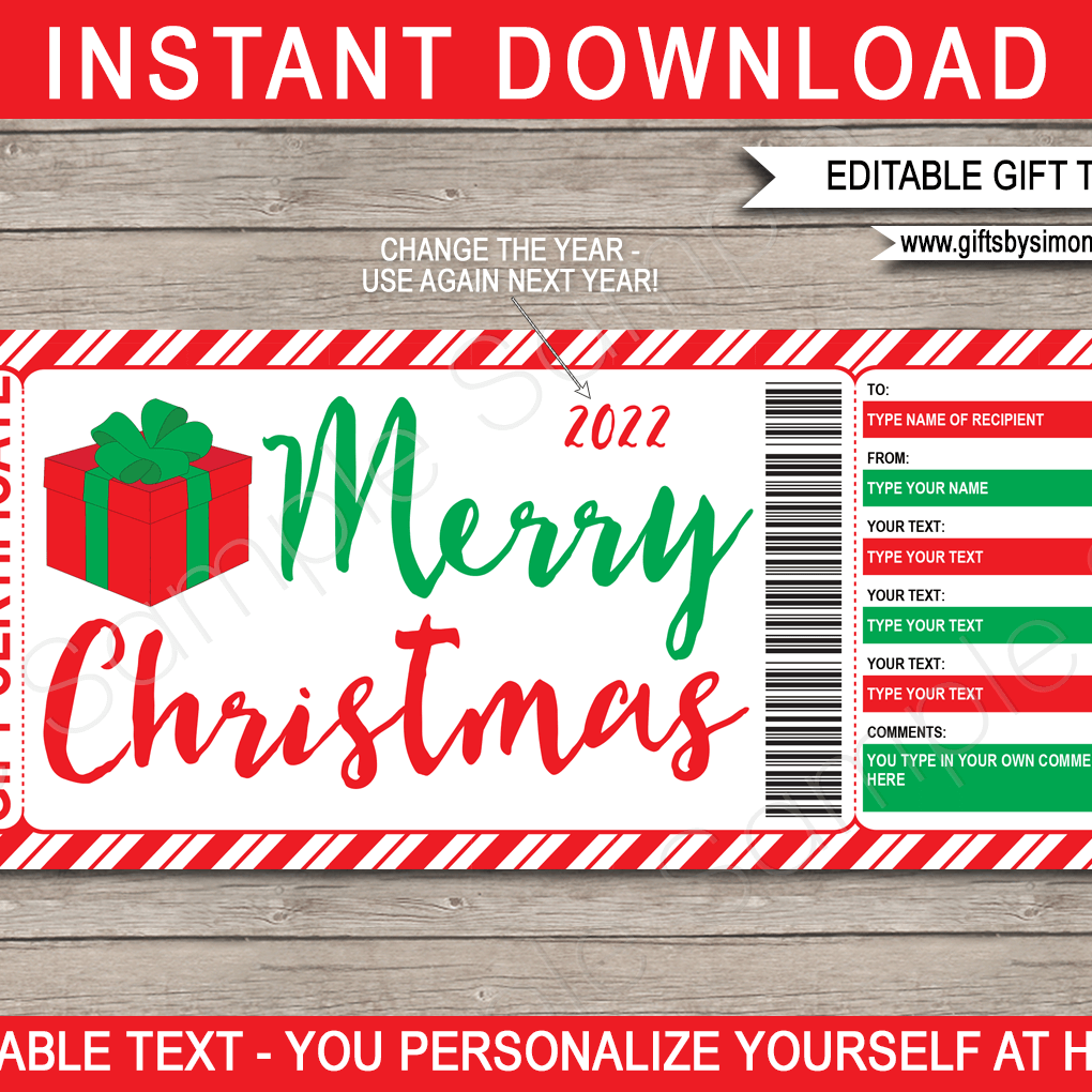Free Printable Gift Certificate Templates For Christmas