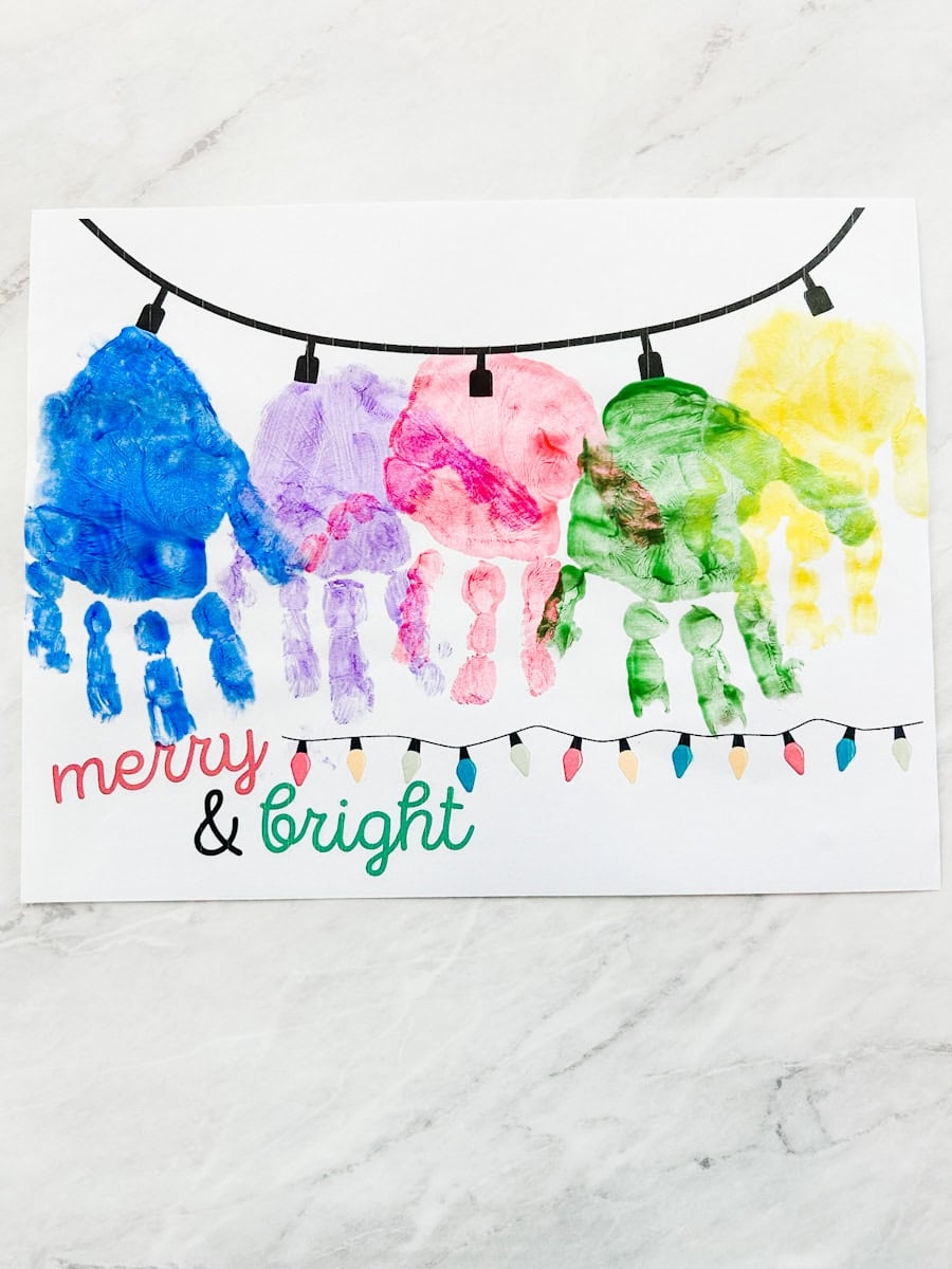Christmas Lights Handprint Craft Printable Template Fox Farm Home
