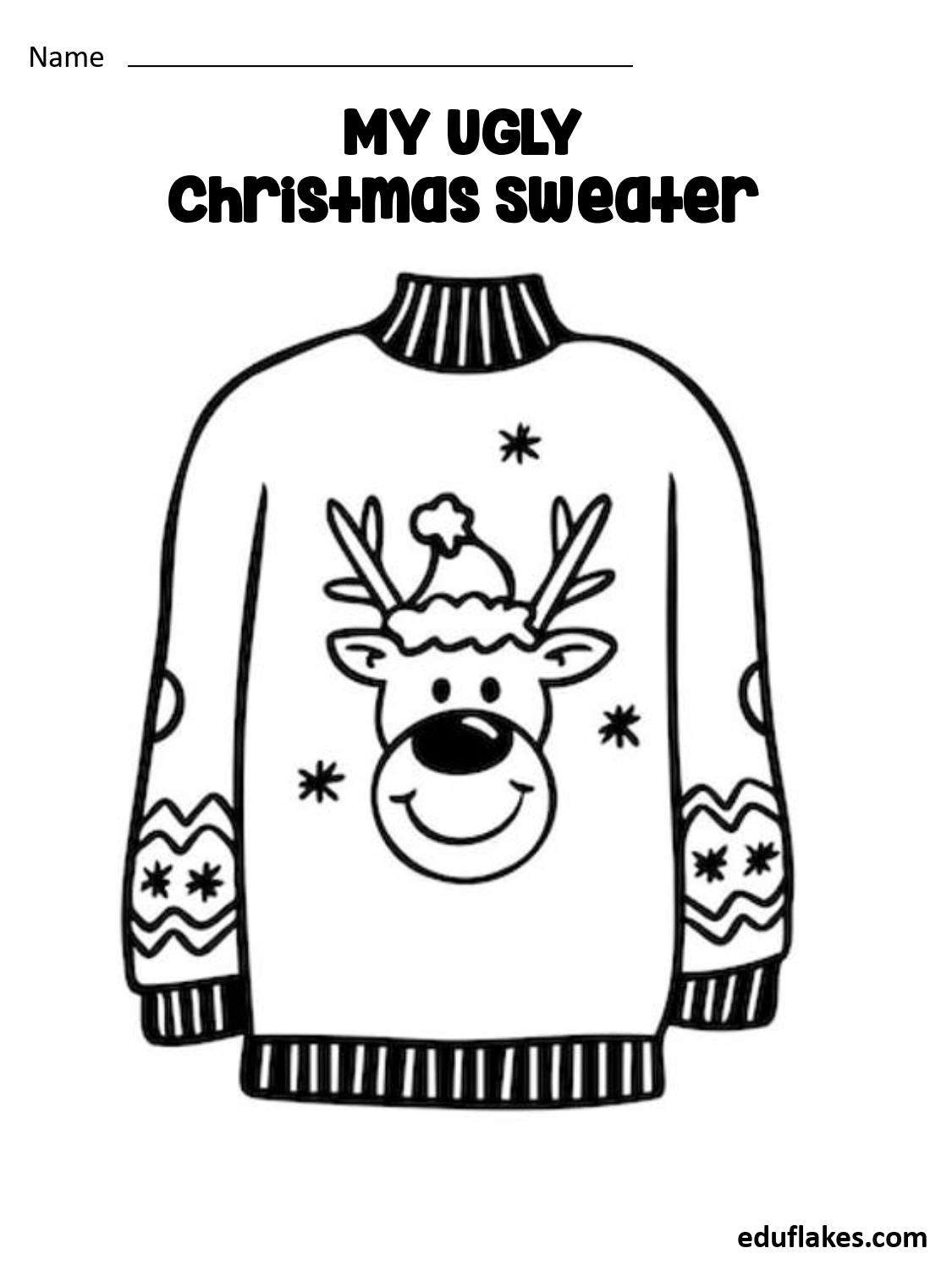 Christmas Ugly Sweater Free PDF Templates Eduflakes