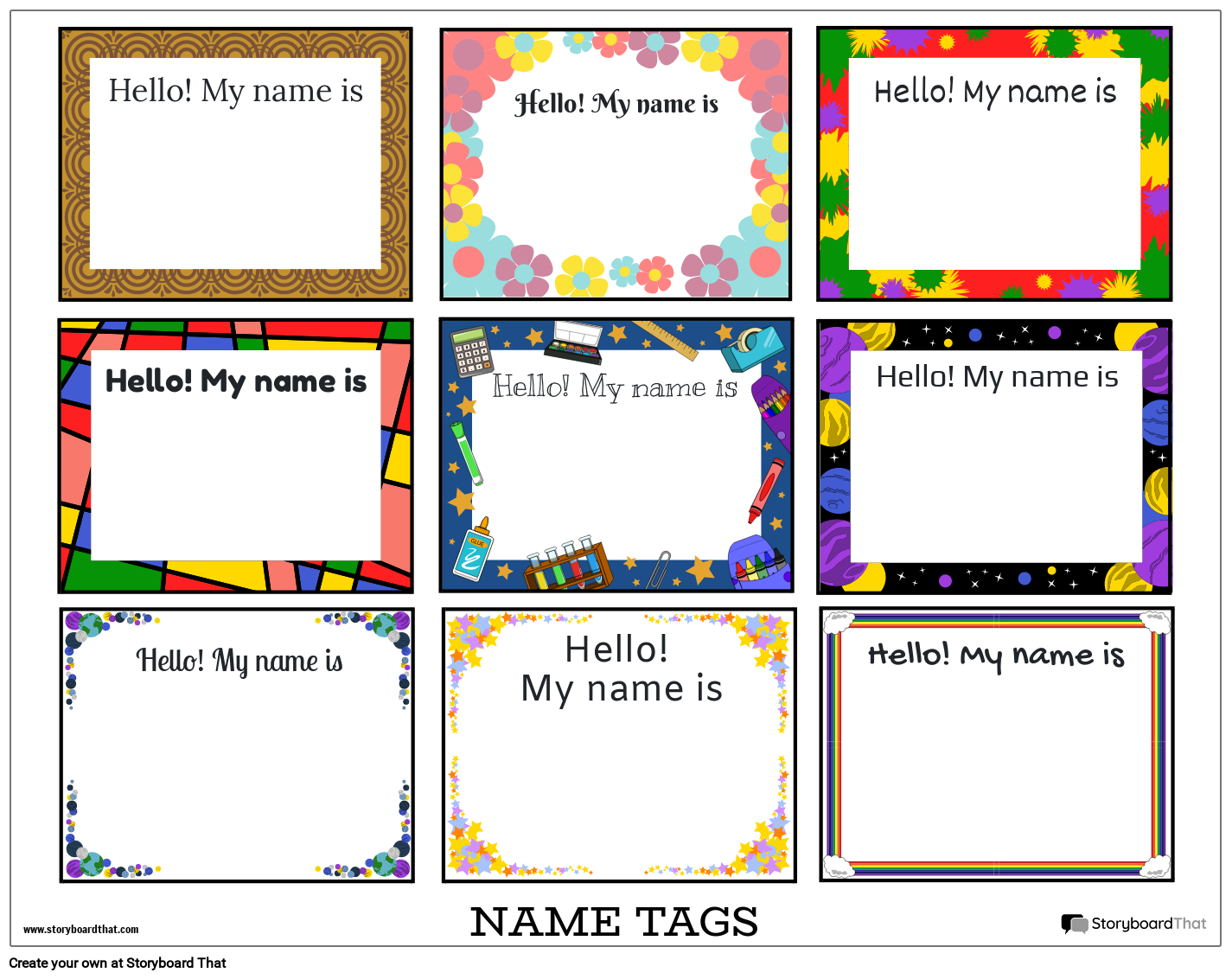 Create Custom Name Tag Templates Online Maker