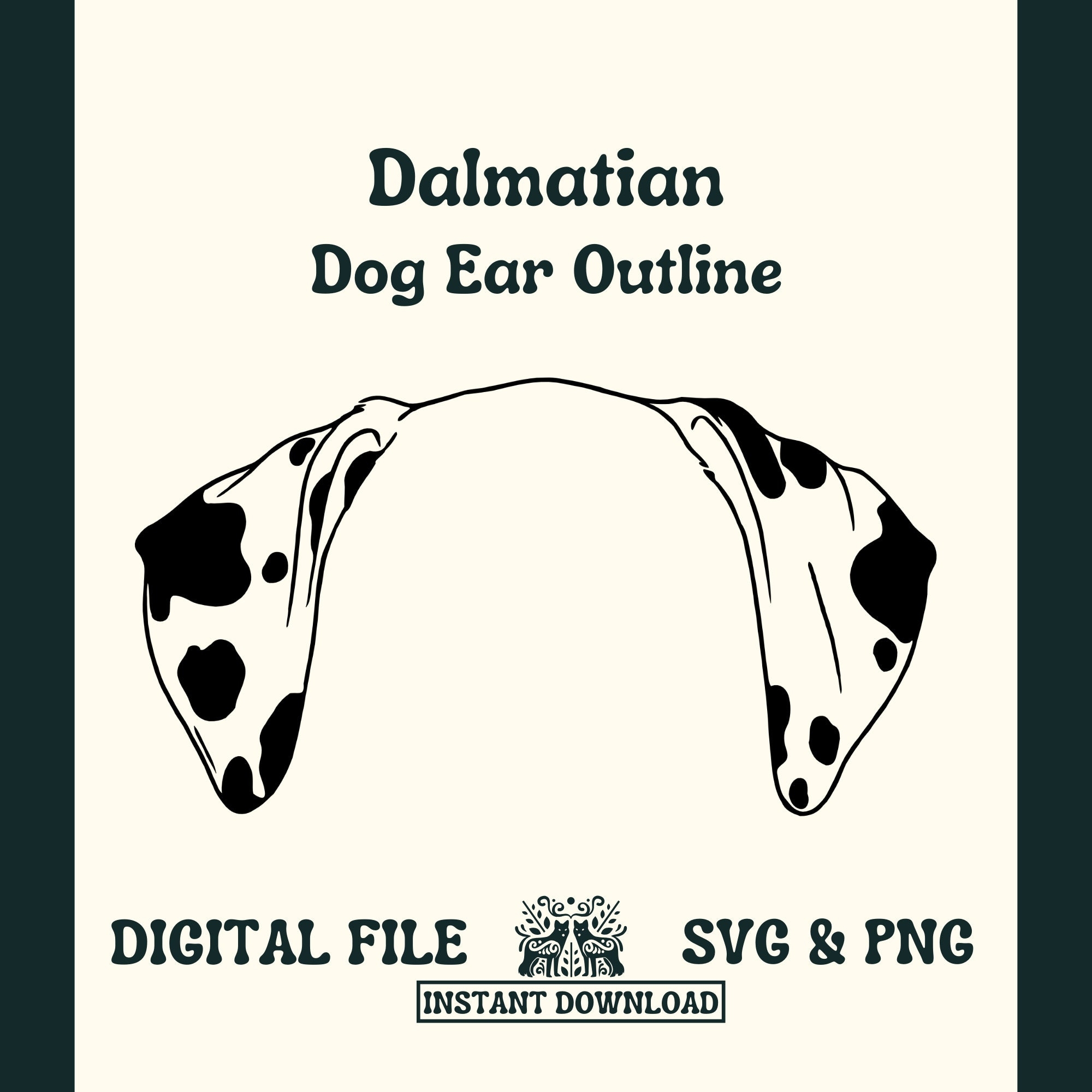 Dalmatian Dog Ear Outline SVG Cut File And PNG File For Cricut Or Silhouette Digital File Etsy