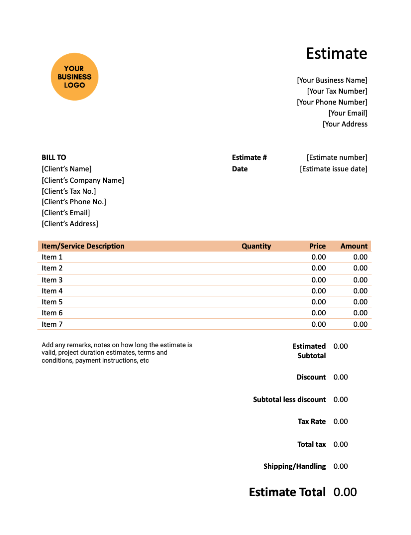 Download Free Editable Landscaping Estimate Templates Bookipi