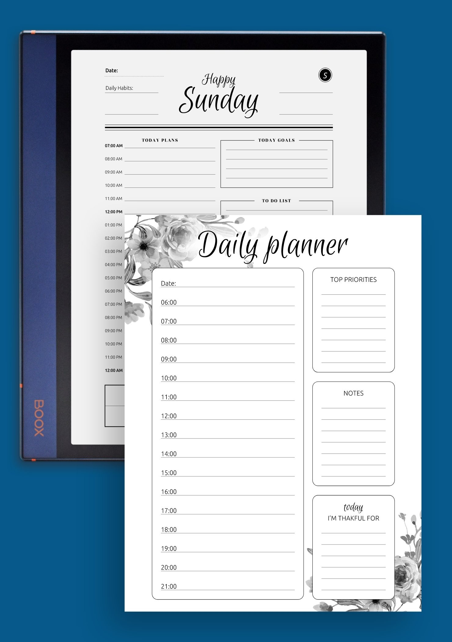 Download Printable Daily Planner Templates 5 In 1 Bundle PDF