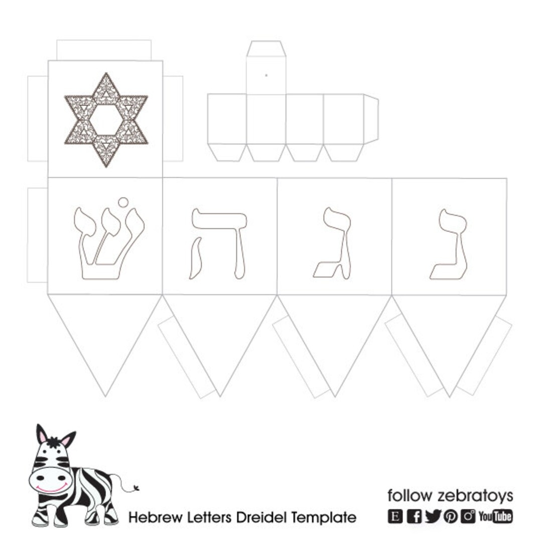Dreidel Paper Template nes Gadol hanukkah Decorations coloring Printable canukkah Activities Kids dreidel Arts And Crafts instant DOWNLOAD Etsy UK