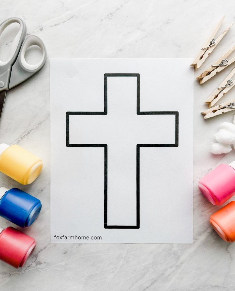 Easter Cross Craft For Kids Free Printable Cross Template Fox Worksheets Library