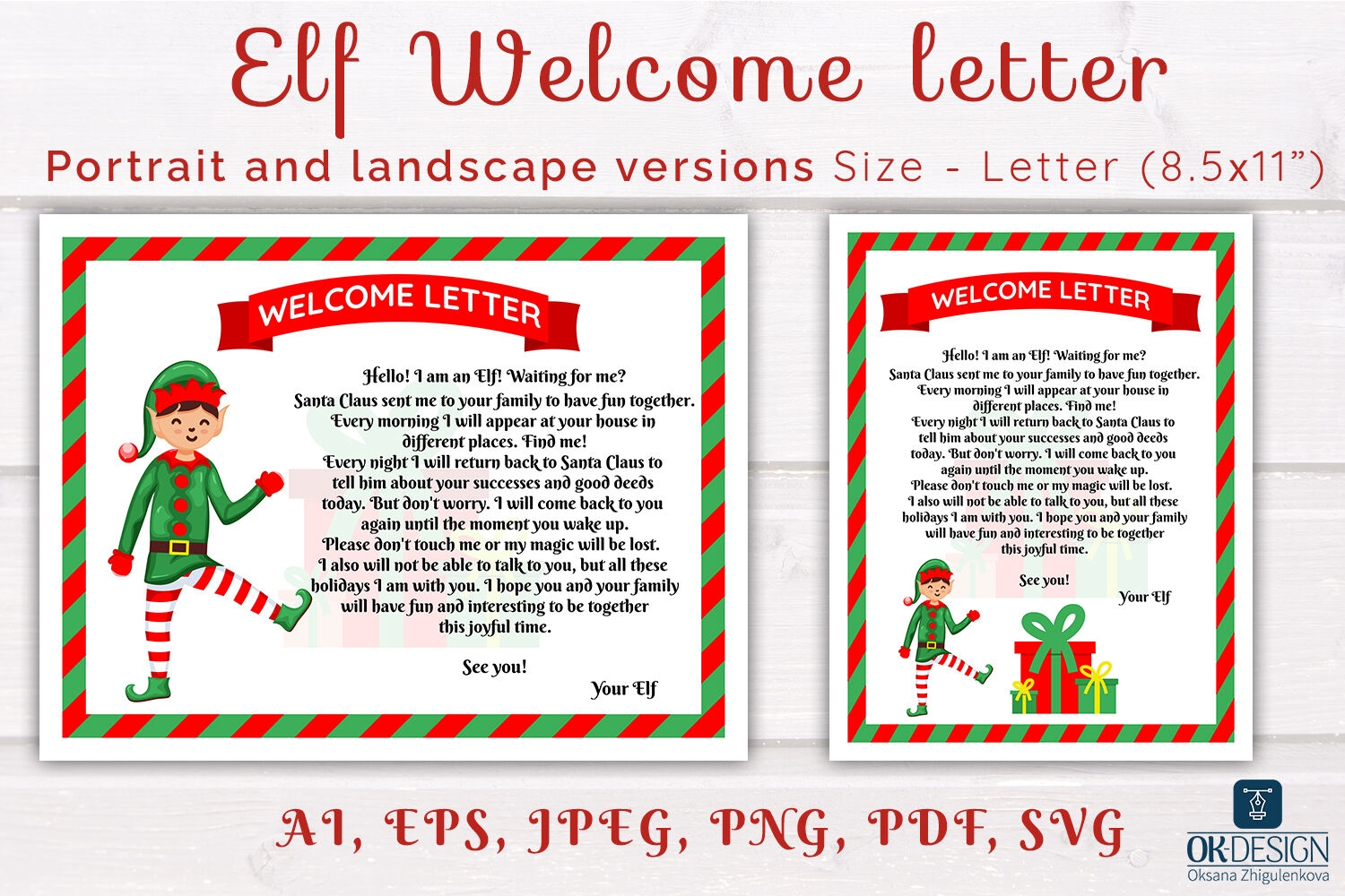 Elf Letter SVG Elf Welcome Letter Printable EPS PDF PNG Files By Ok design TheHungryJPEG