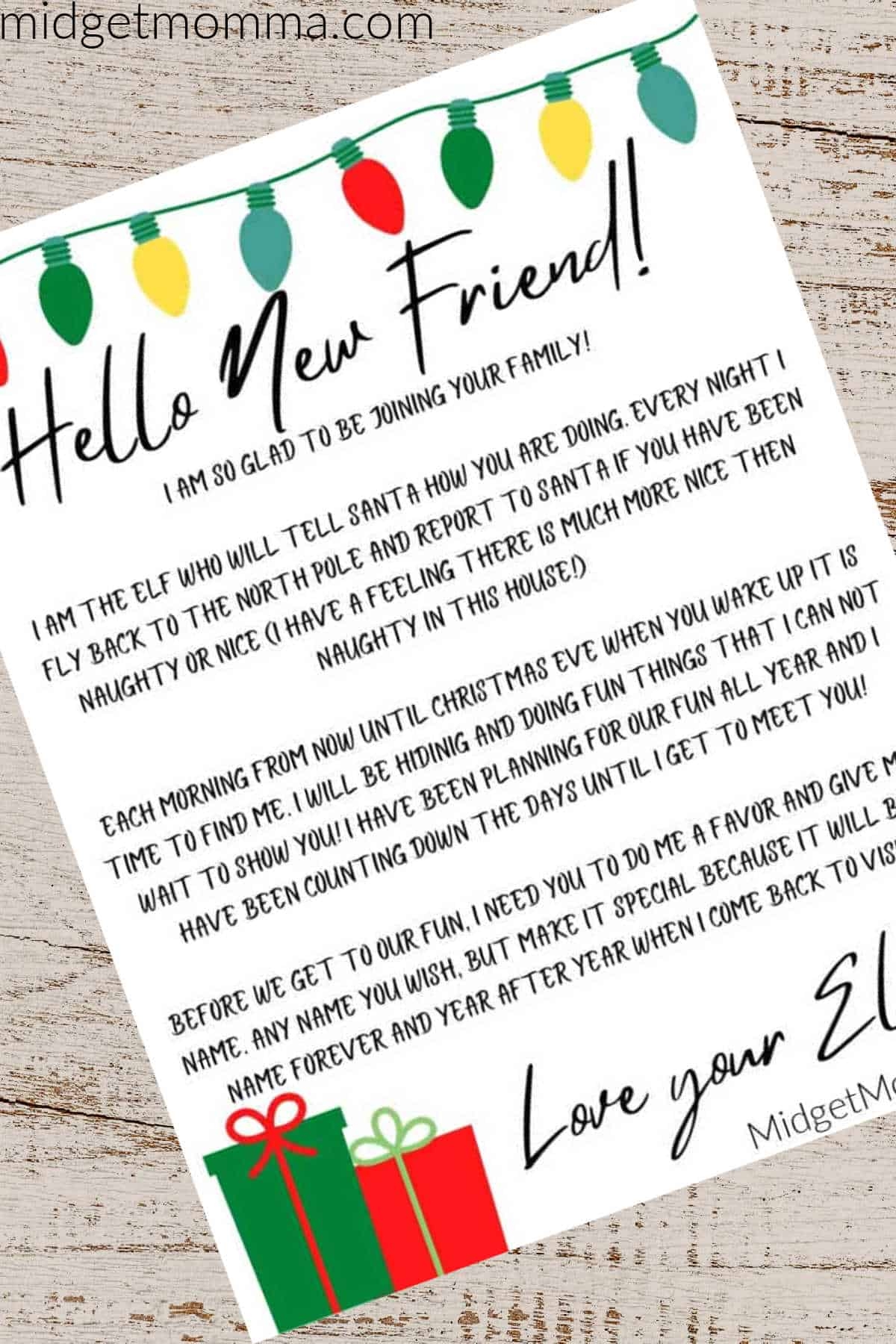 Elf Letter Template Printable