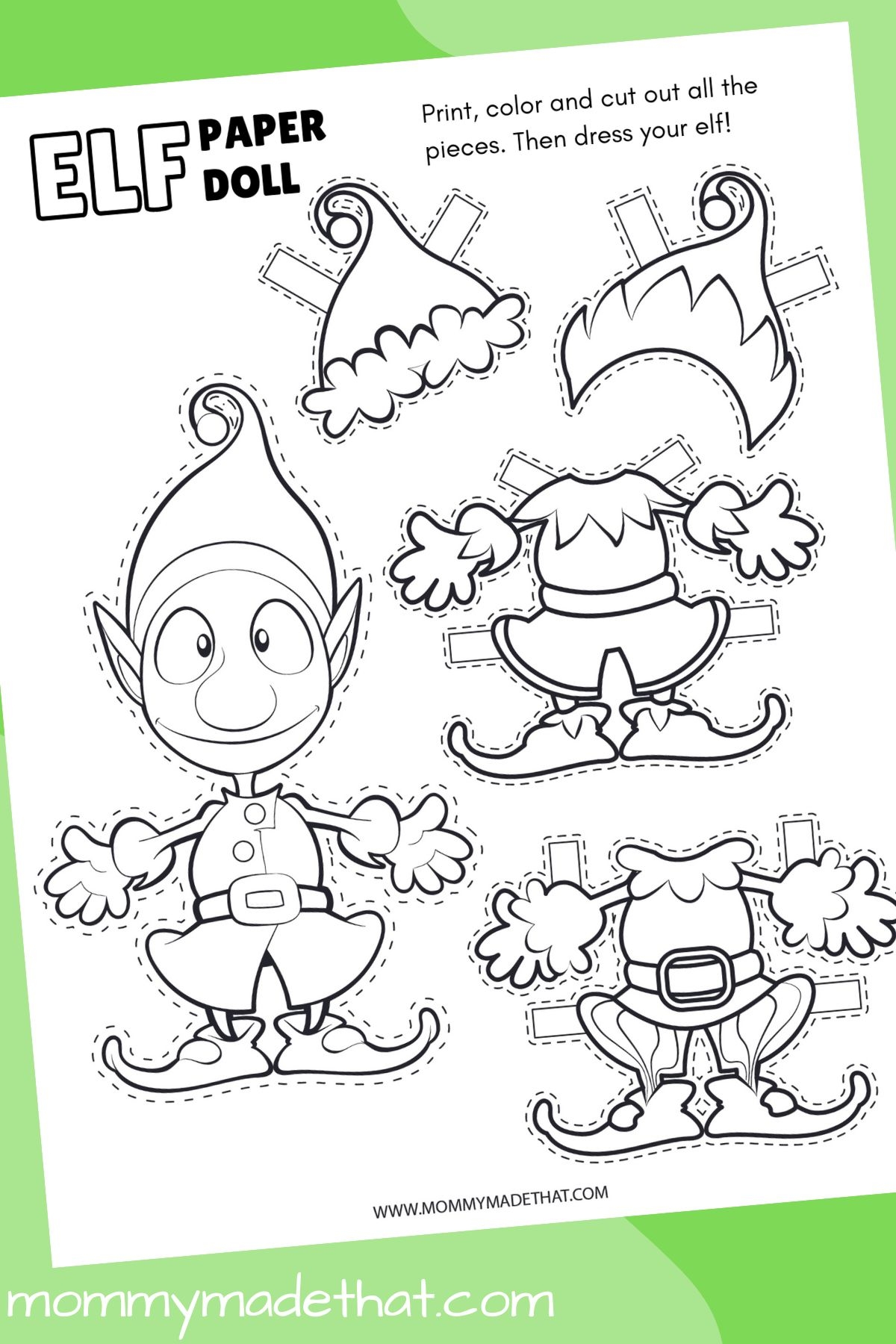 Printable Elf Clothes Template