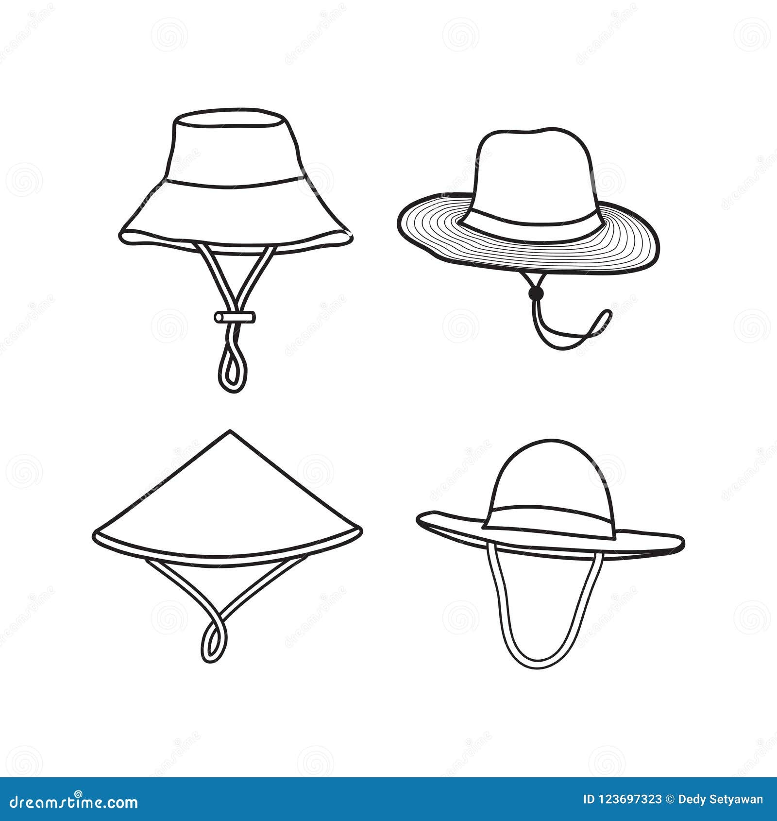 Farmer Hat Vector Illustration Outline Hat Design Isolated White Background Stock Vector Illustration Of Outline Doodle 123697323