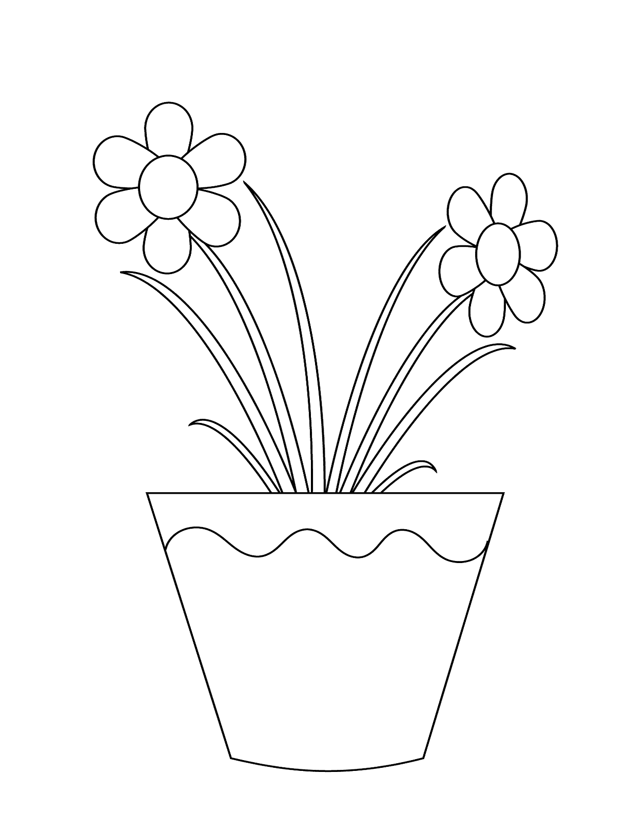Flower Pot Coloring Pages Printable Coloring Pages FREE