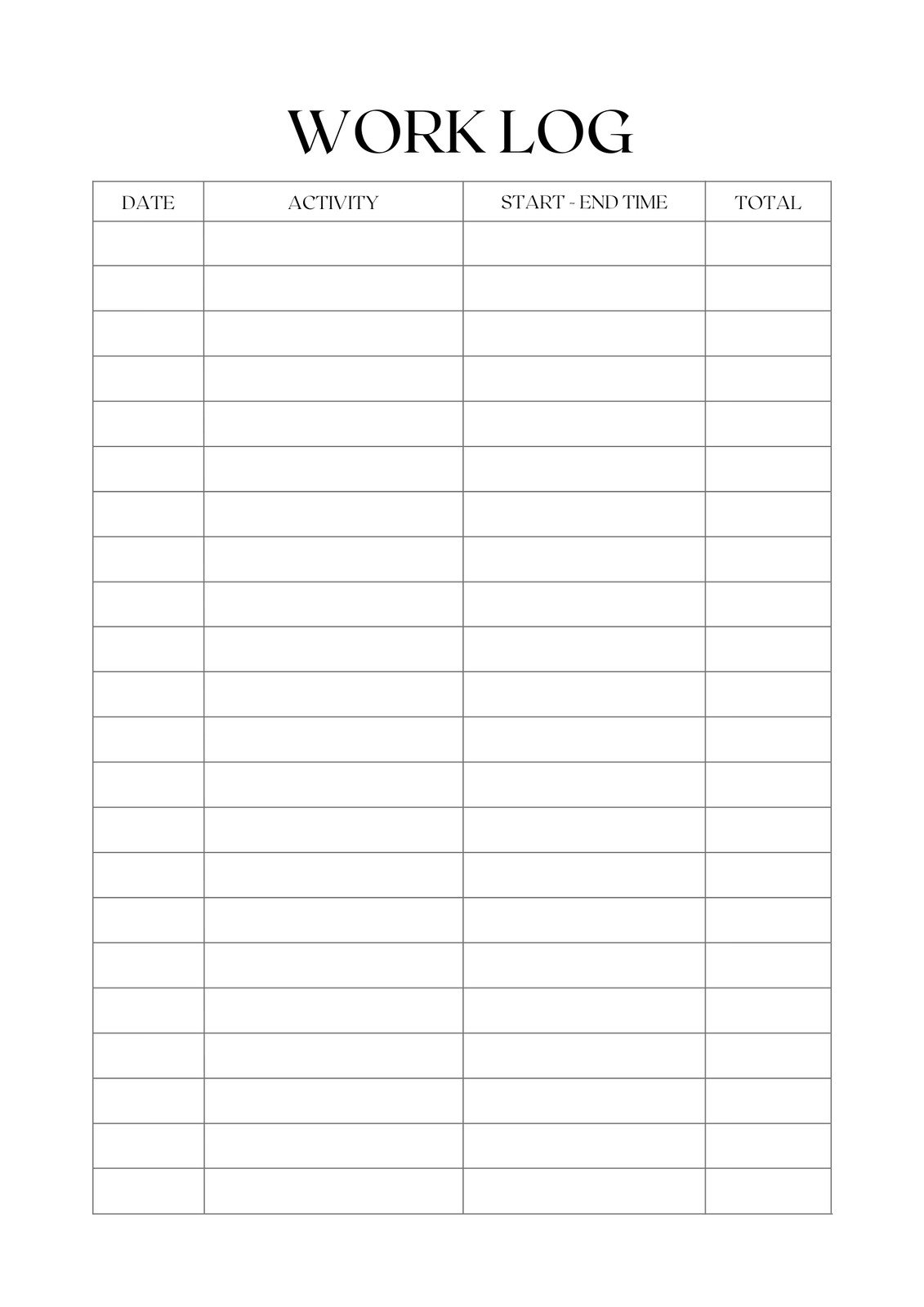 Free And Customizable Log Templates