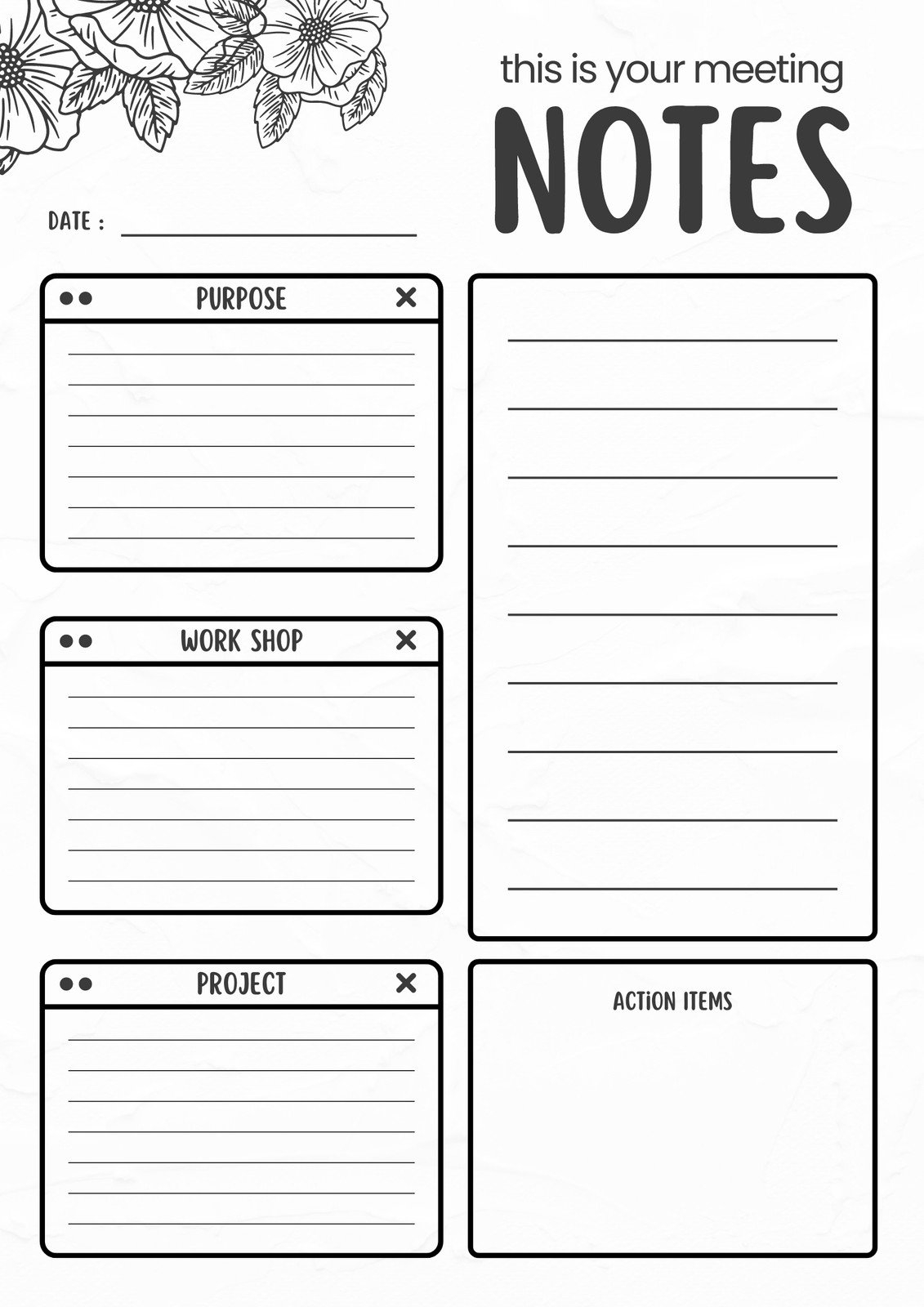 Printable Note Template